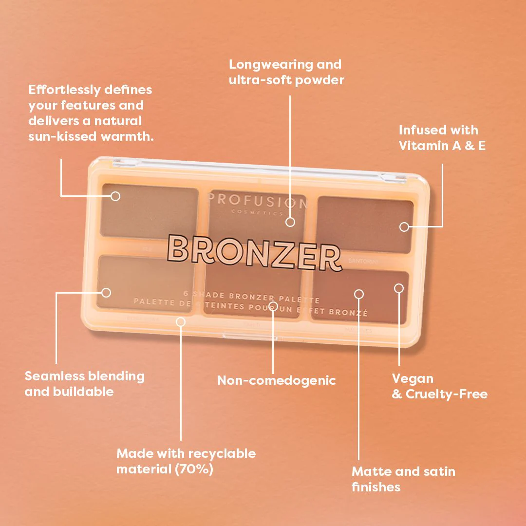 Bronzer 6 Shade Face Palette - Image 5