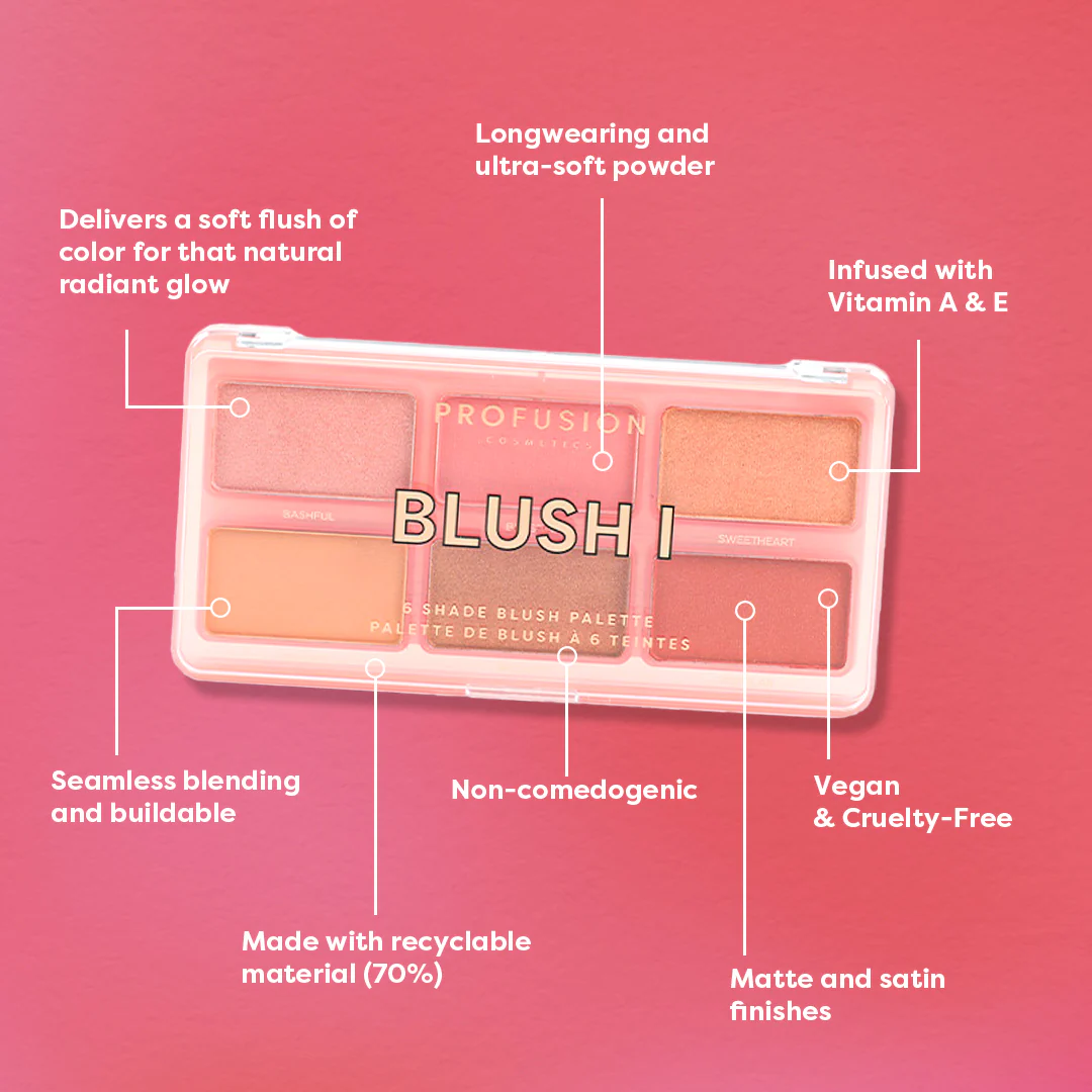 Blush 6 Shade Face Palette - Image 5