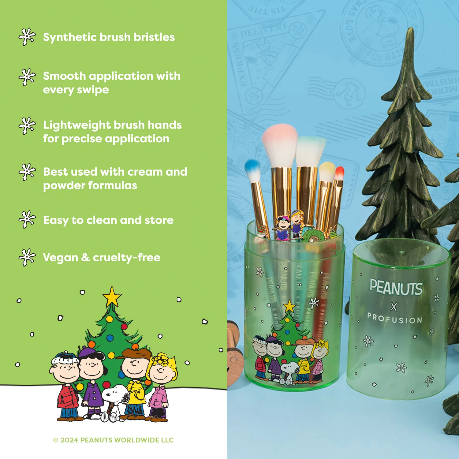 Peanuts Holiday | Merry & Bright Brush Set with Case - Image 4