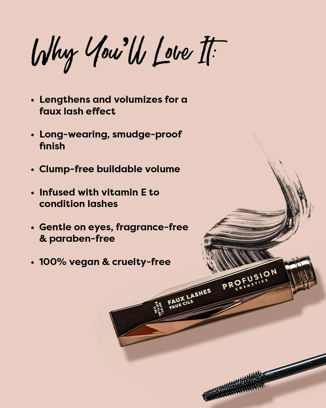 Faux Lashes | Lengthening & Volumizing Mascara - Black - Image 3