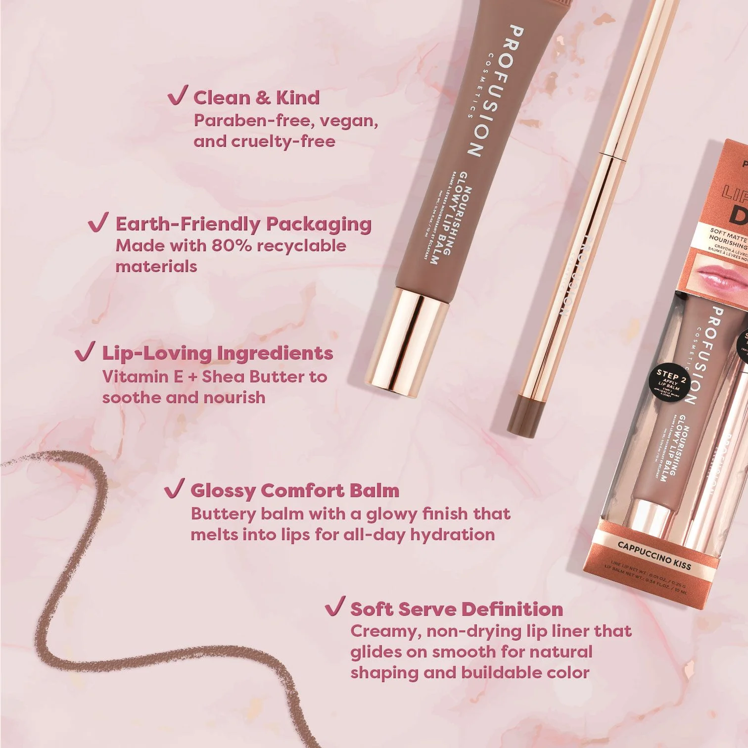 Lip Treat Duo Soft Matte Creamy Lip Liner & Nourishing Glowy Lip Balm - Image 15