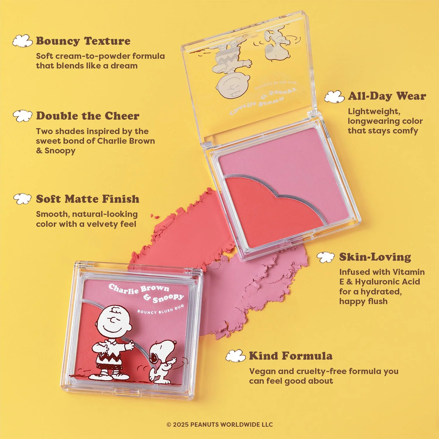 Peanuts 75th | Charlie Brown & Snoopy Bouncy Blush Duo - Image 4