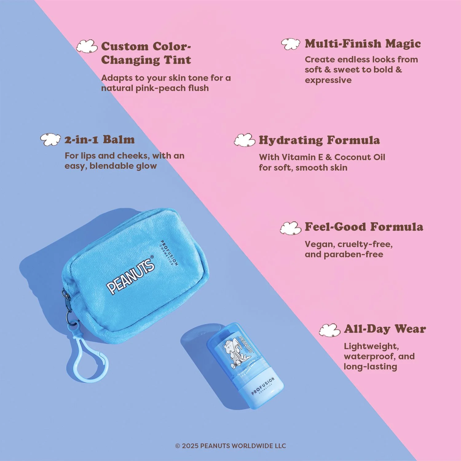 Peanuts 75th | Linus’s Cozy Tint PH Color Changing Balm & Security Blanket Pouch - Image 3