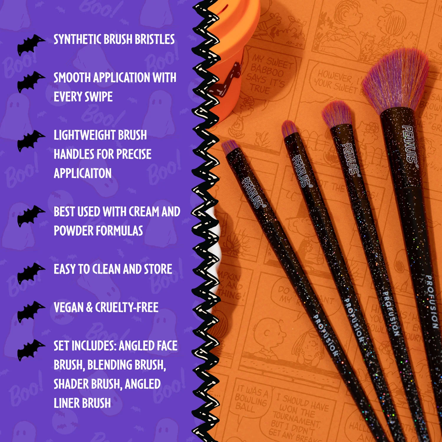 Peanuts Halloween | Witchy Blend 4 PC Eye & Face Brush Set - Image 3